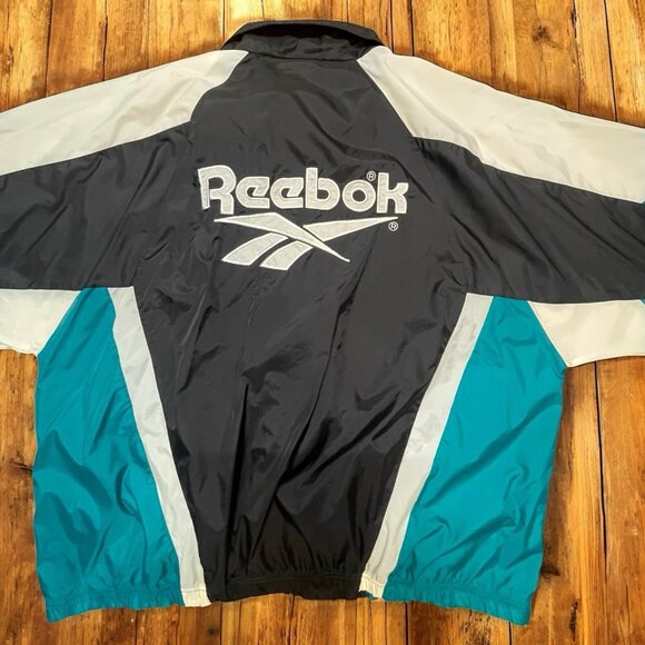VTG REEBOK Embroidered Zippered Mens XXL Windbreaker Jacket Multicolor 90’s Y2K - Picture 1 of 8